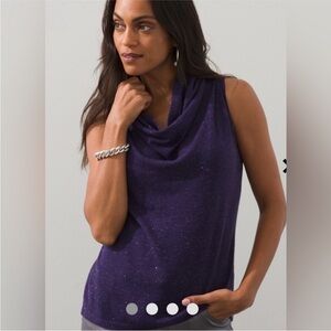 Chico's Angelina Cowl Neck Sleeveless Cashmere
Blend Tank NWT.